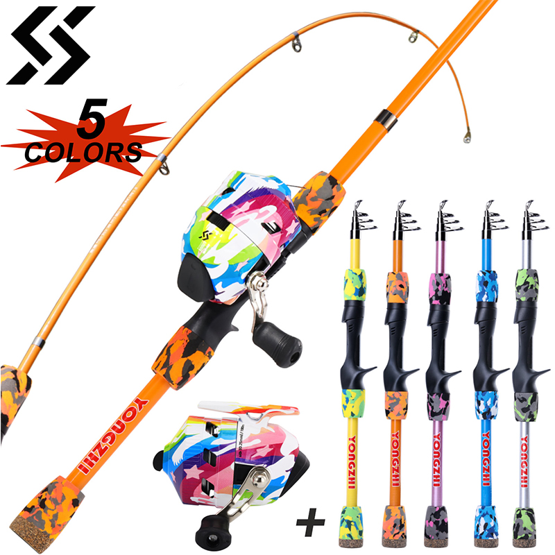 Fishing Line Spooler - Sougayilang-伸縮式釣り竿,子供用コンボ釣り道具,耐食性,閉じた弾丸の形,リール,1.5m, 3.4:1