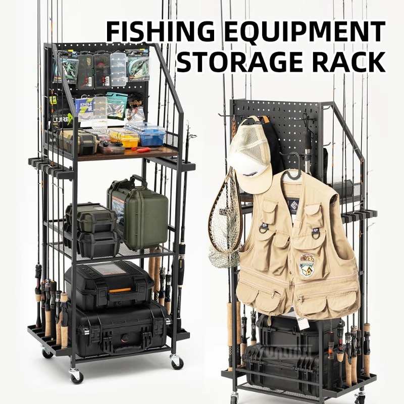 Fishing Line Spooler - 本物の釣り竿とリール/ガンラック用棚、車や家庭用の釣り道具収納オーガナイザー
