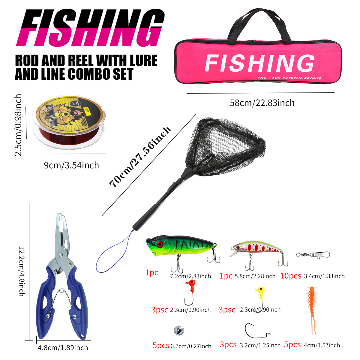 釣り竿セット フルキット 伸縮式釣り竿とスピニングリール付き - Fishing Line Spooler のレビューと価格