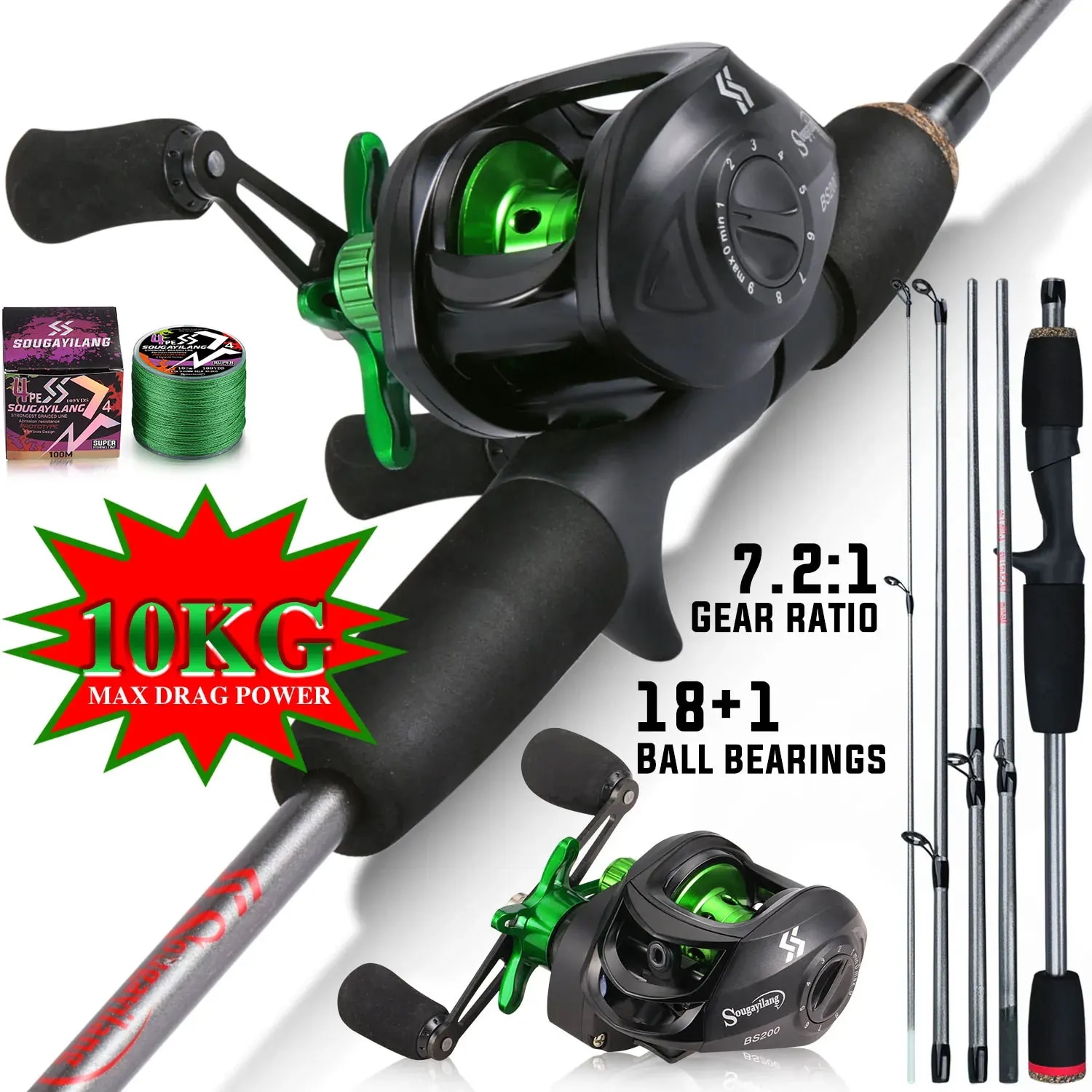 Sougayilang 釣り竿コンボ 1.7 メートルカーボ - Fishing Line Spooler のレビューと価格