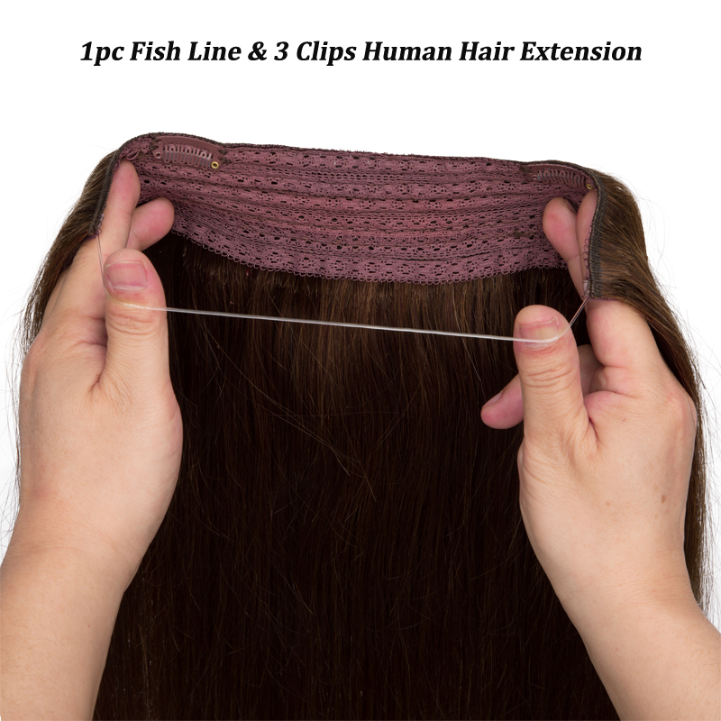 ストレート釣り糸人毛エクステンションクリップヘアエクステンシ - Tippet Line のレビューと価格